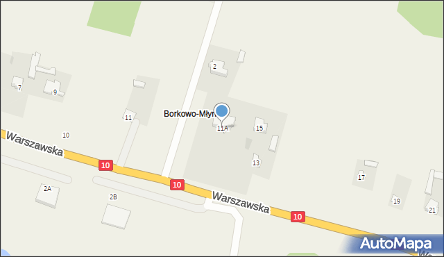 Borkowo Kościelne, Warszawska, 11A, mapa Borkowo Kościelne