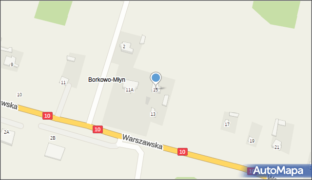 Borkowo Kościelne, Warszawska, 15, mapa Borkowo Kościelne