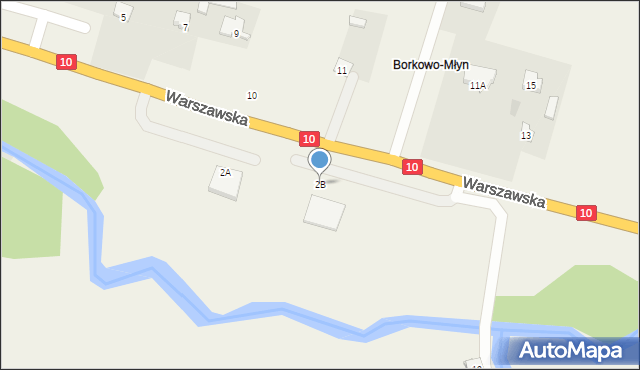 Borkowo Kościelne, Warszawska, 2B, mapa Borkowo Kościelne