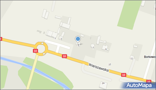 Borkowo Kościelne, Warszawska, 5, mapa Borkowo Kościelne