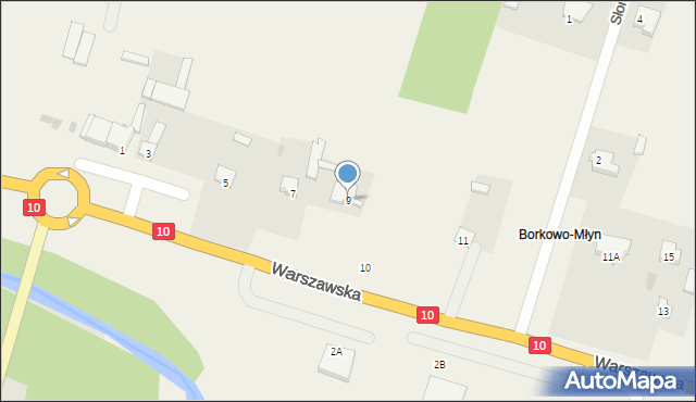 Borkowo Kościelne, Warszawska, 9, mapa Borkowo Kościelne
