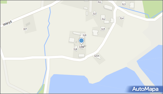 Borzęcin, Waryś, 318a, mapa Borzęcin