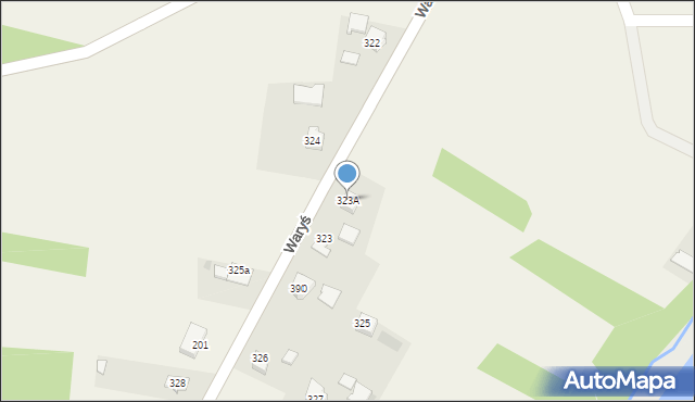 Borzęcin, Waryś, 323A, mapa Borzęcin