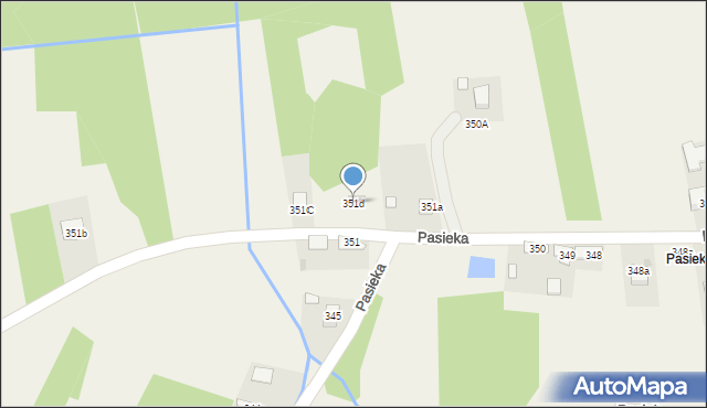 Borzęcin, Waryś, 351d, mapa Borzęcin