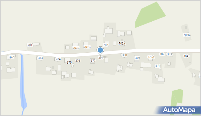 Borzęcin, Waryś, 378, mapa Borzęcin