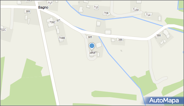 Borzęcin, Waryś, 385A, mapa Borzęcin