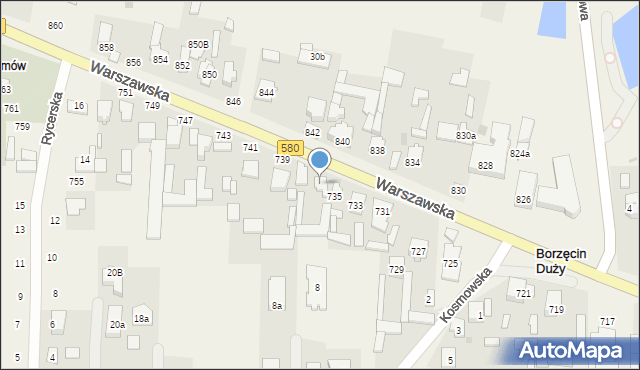 Borzęcin Duży, Warszawska, 737, mapa Borzęcin Duży