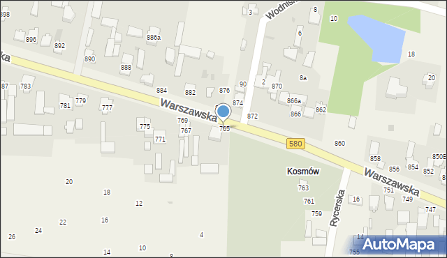 Borzęcin Duży, Warszawska, 765, mapa Borzęcin Duży