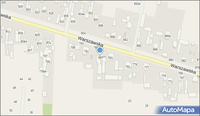Borzęcin Duży, Warszawska, 787, mapa Borzęcin Duży