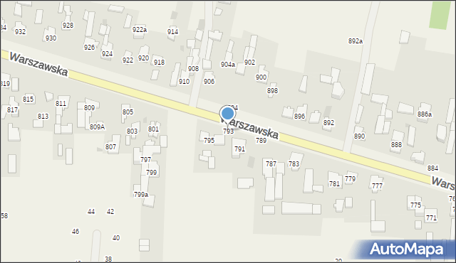 Borzęcin Duży, Warszawska, 793, mapa Borzęcin Duży