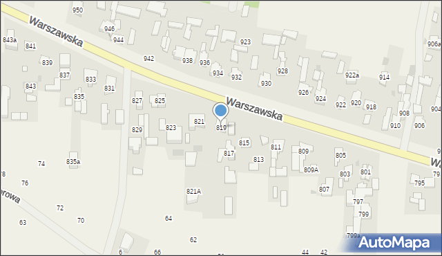 Borzęcin Duży, Warszawska, 819, mapa Borzęcin Duży