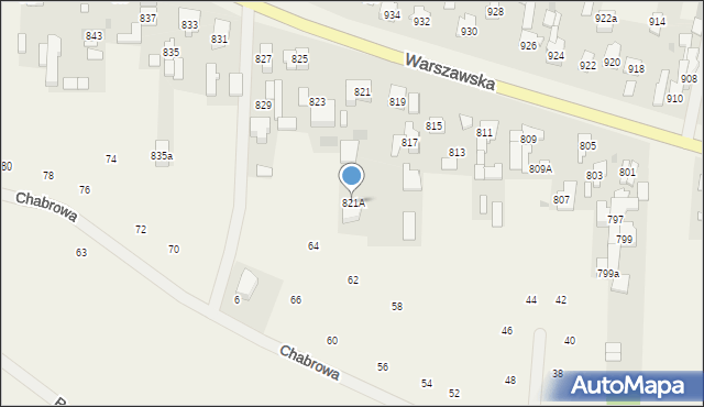 Borzęcin Duży, Warszawska, 821A, mapa Borzęcin Duży