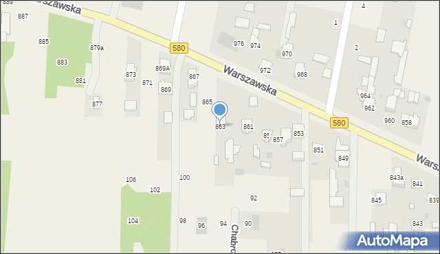 Borzęcin Duży, Warszawska, 863, mapa Borzęcin Duży