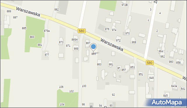 Borzęcin Duży, Warszawska, 865, mapa Borzęcin Duży