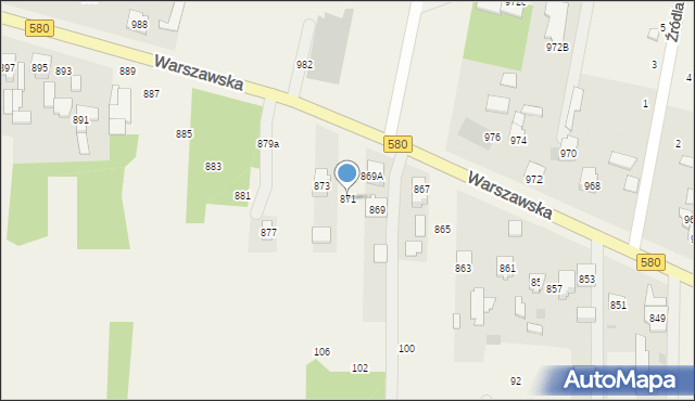 Borzęcin Duży, Warszawska, 871, mapa Borzęcin Duży