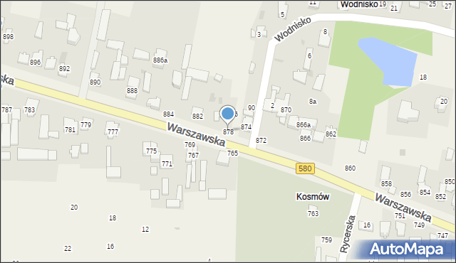 Borzęcin Duży, Warszawska, 878, mapa Borzęcin Duży