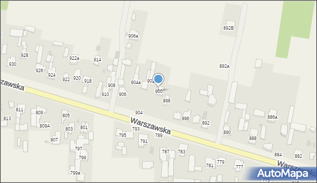 Borzęcin Duży, Warszawska, 900, mapa Borzęcin Duży