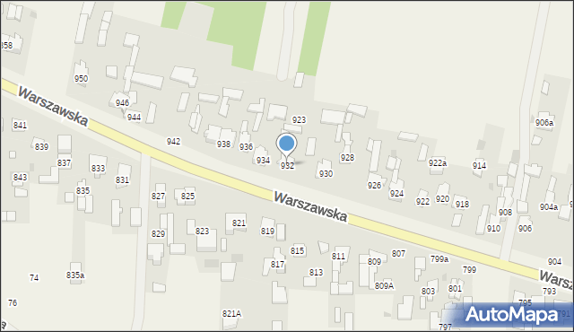 Borzęcin Duży, Warszawska, 932, mapa Borzęcin Duży