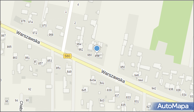 Borzęcin Mały, Warszawska, 858, mapa Borzęcin Mały