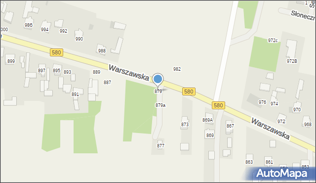 Borzęcin Mały, Warszawska, 879, mapa Borzęcin Mały