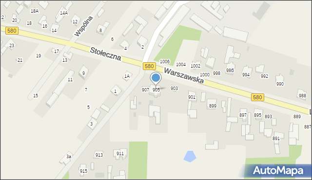 Borzęcin Mały, Warszawska, 905, mapa Borzęcin Mały