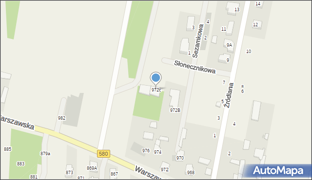 Borzęcin Mały, Warszawska, 972c, mapa Borzęcin Mały