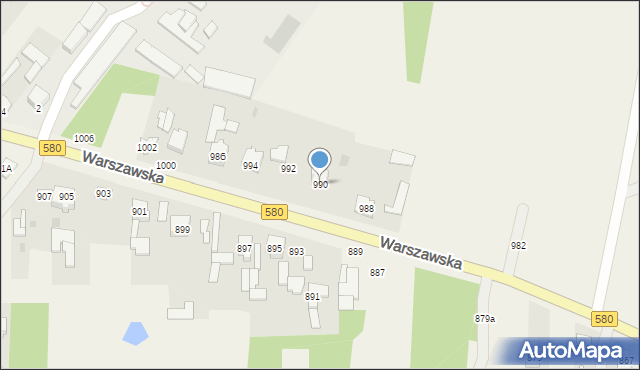 Borzęcin Mały, Warszawska, 990, mapa Borzęcin Mały