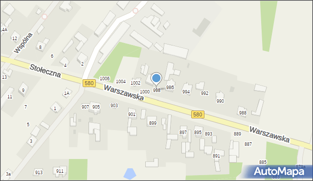 Borzęcin Mały, Warszawska, 998, mapa Borzęcin Mały