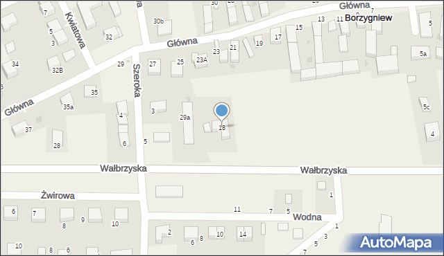 Borzygniew, Wałbrzyska, 18, mapa Borzygniew