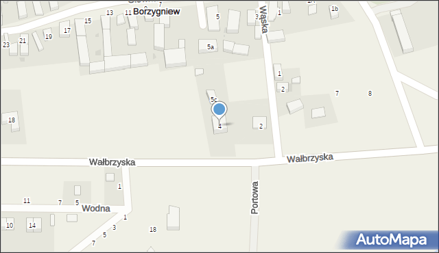 Borzygniew, Wałbrzyska, 4, mapa Borzygniew