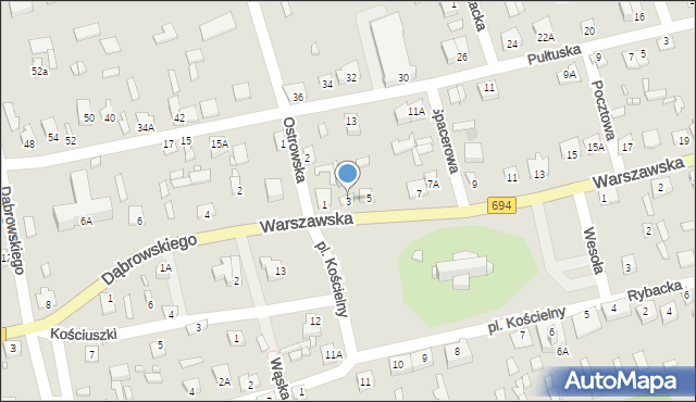 Brok, Warszawska, 3, mapa Brok