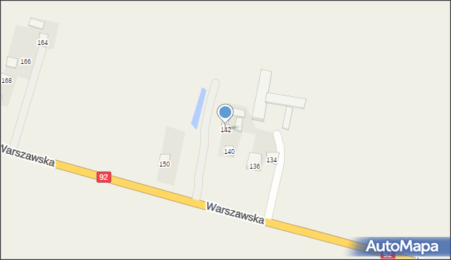Broszków, Warszawska, 142, mapa Broszków