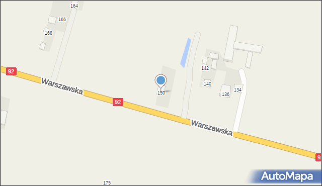 Broszków, Warszawska, 150, mapa Broszków