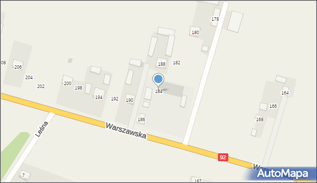 Broszków, Warszawska, 184, mapa Broszków