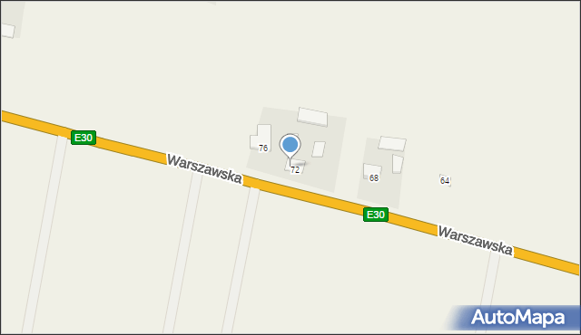 Broszków, Warszawska, 74, mapa Broszków