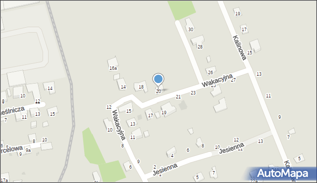 Brzesko, Wakacyjna, 20, mapa Brzesko