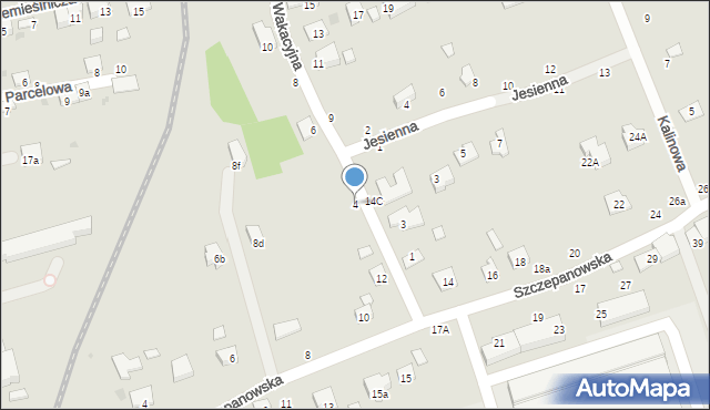 Brzesko, Wakacyjna, 4, mapa Brzesko