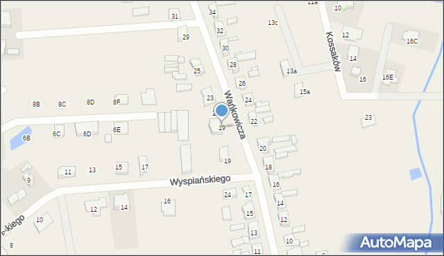 Brzezie k. Sulechowa, Wańkowicza Walentego, 19, mapa Brzezie k. Sulechowa