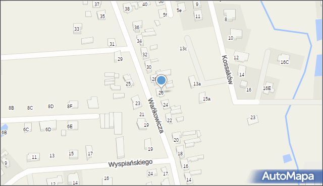 Brzezie k. Sulechowa, Wańkowicza Walentego, 26, mapa Brzezie k. Sulechowa
