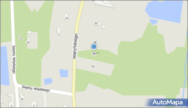 Brzeziny, Waryńskiego Ludwika, 56, mapa Brzeziny