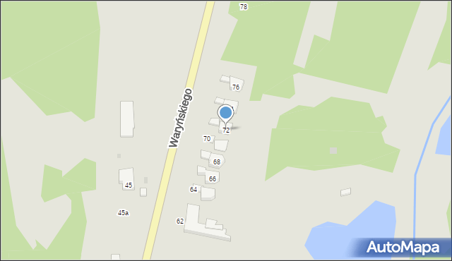 Brzeziny, Waryńskiego Ludwika, 72, mapa Brzeziny