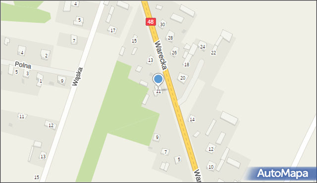 Brzóza, Warecka, 11, mapa Brzóza
