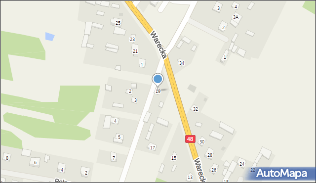 Brzóza, Warecka, 19, mapa Brzóza