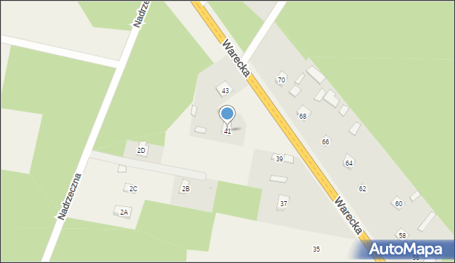 Brzóza, Warecka, 41, mapa Brzóza