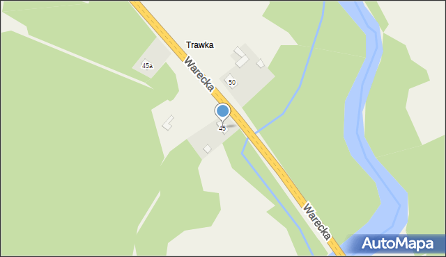 Brzóza, Warecka, 45, mapa Brzóza