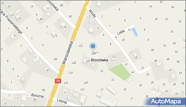 Brzozówka, Warszawska, 124, mapa Brzozówka