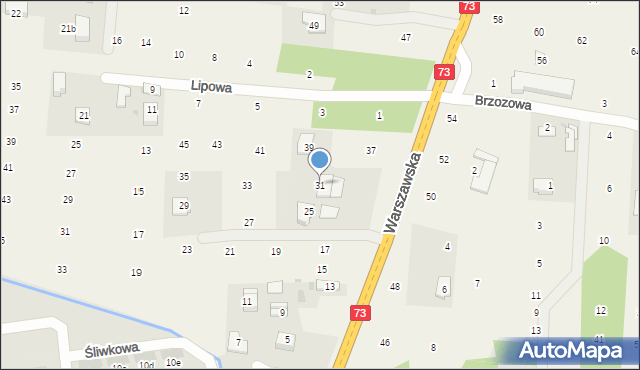 Brzozówka, Warszawska, 31, mapa Brzozówka