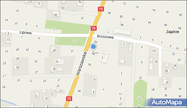 Brzozówka, Warszawska, 52, mapa Brzozówka