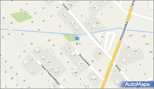 Brzozówka, Warszawska, 87, mapa Brzozówka