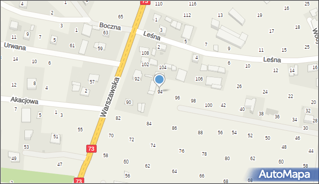 Brzozówka, Warszawska, 94, mapa Brzozówka